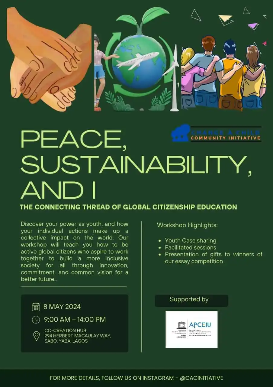 PEACE SUSTAINABILITY AND I EVENT FLYER