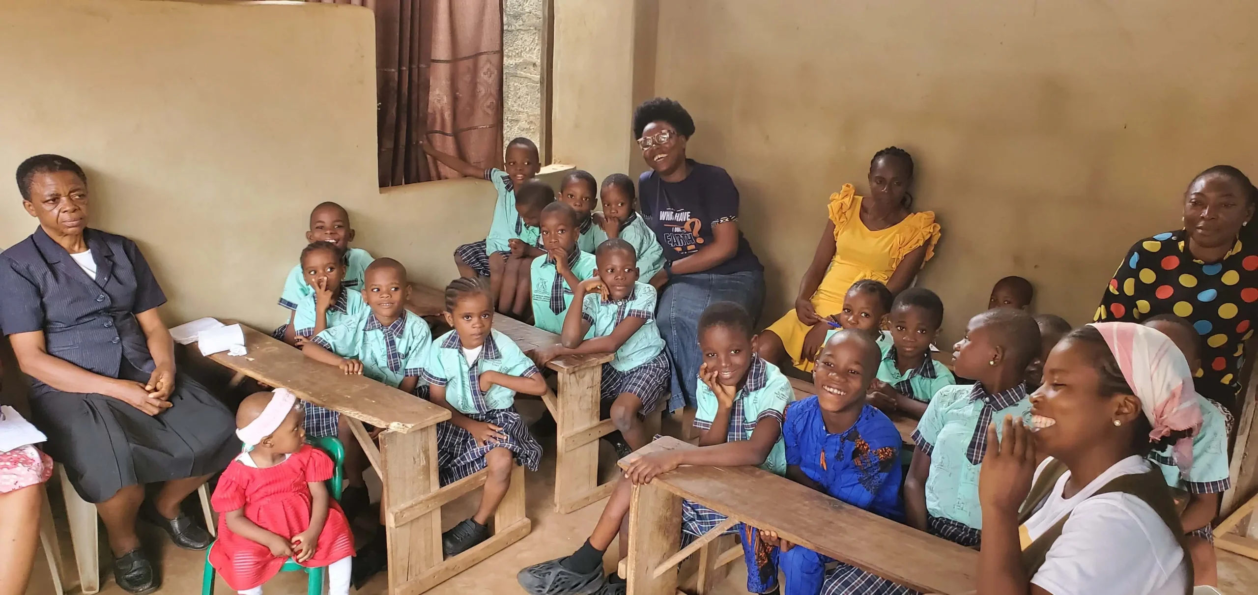 CACI Founder with students in Ebonyi state, Nigeria.
